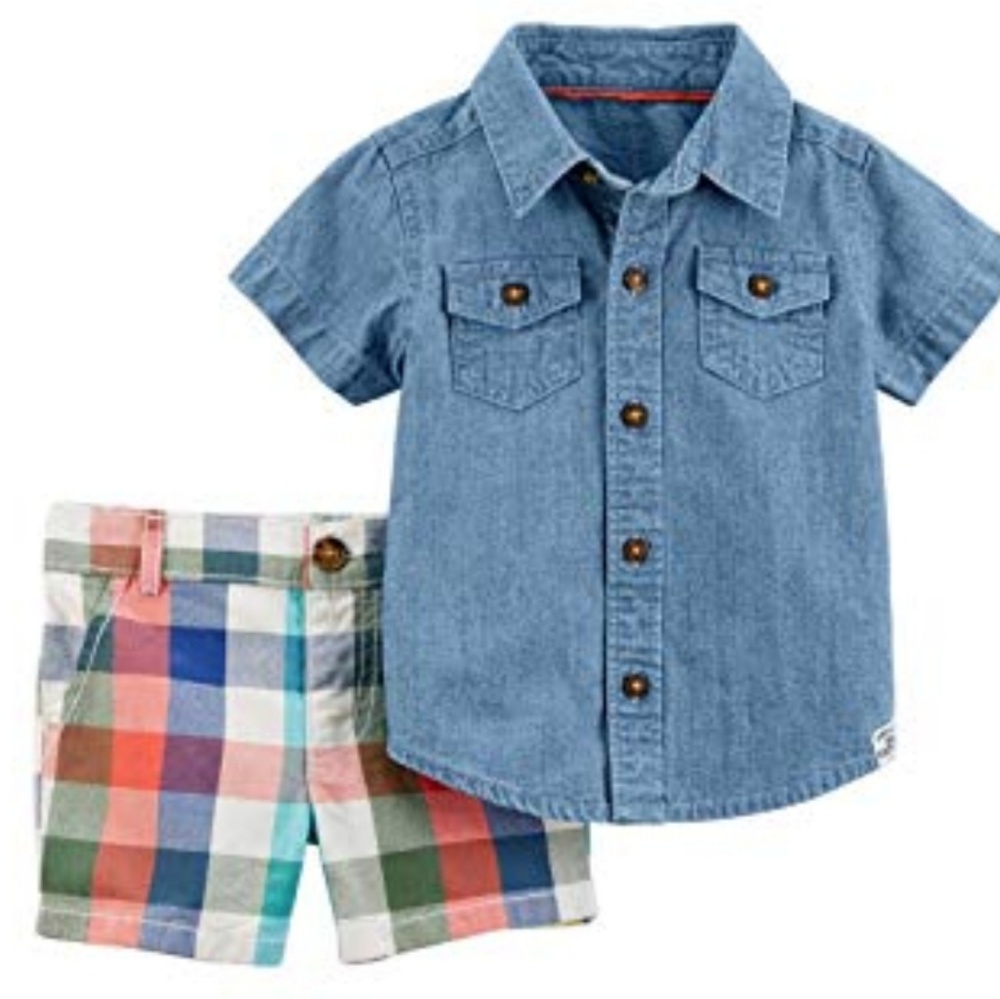 Carter's plaid Jean outfit 3m